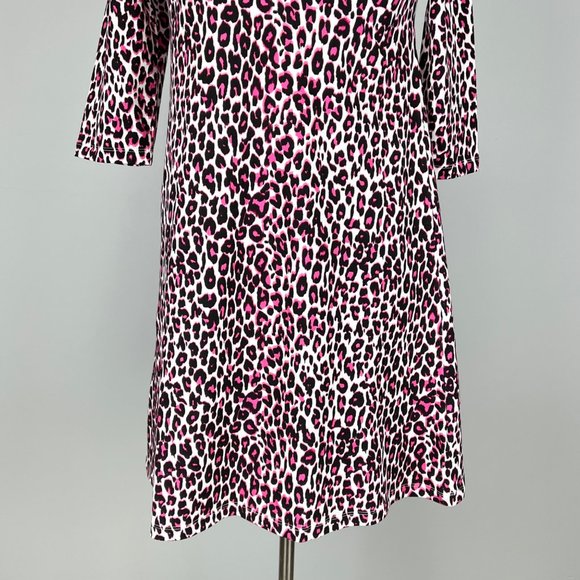 Tyler Boe Alexa Womens Pink Leopard Animal Print A Line Dress Cotton size Small - Picture 3 of 12